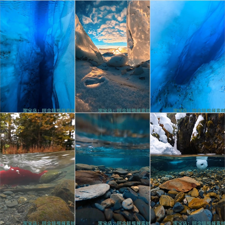 竖屏水下水底自然景观唯美乡村国外风景素材高清旅游治愈系短视频