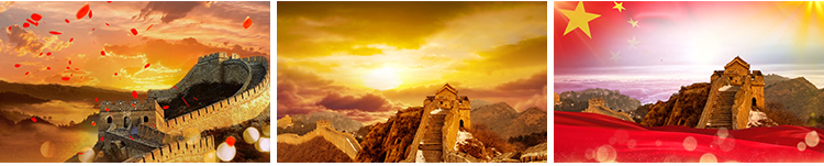 大气壮观万里长城红色绸缎飘带红歌歌颂祖国舞台LED背景视频素材