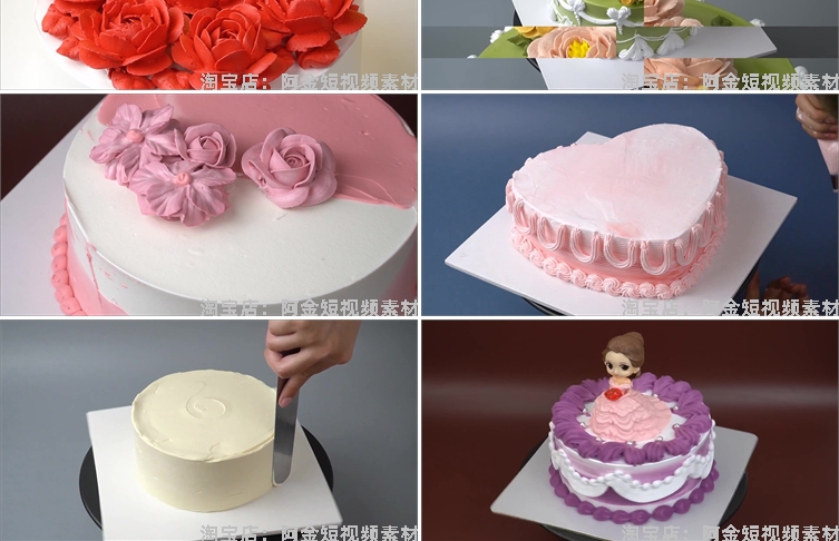 蛋糕裱花甜品美食制作解压视频高清横屏自媒体小说推文素材引流