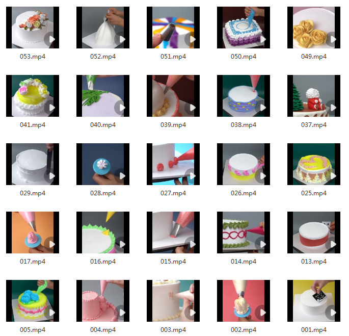 蛋糕裱花甜品美食制作解压视频高清横屏自媒体小说推文素材引流