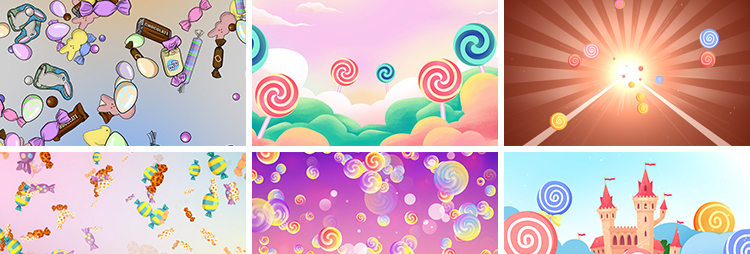 棒棒糖可爱卡通糖果儿童少儿歌舞蹈舞台演出表演LED背景视频素材