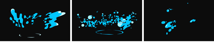 卡通液体水花飞溅滴水alpha透明通道pr动画动态ae合成MOV视频素材