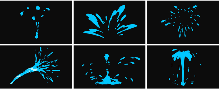 卡通液体水花飞溅滴水alpha透明通道pr动画动态ae合成MOV视频素材