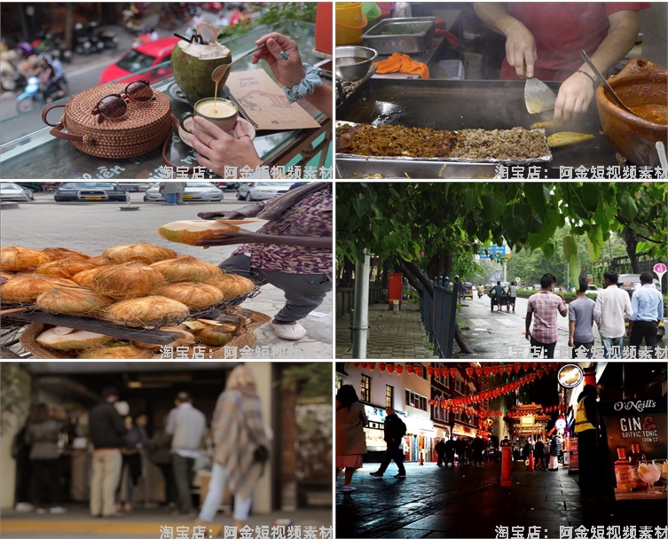 国外百姓市井生活日常人物生活街头小吃街巷人间烟火实拍视频素材