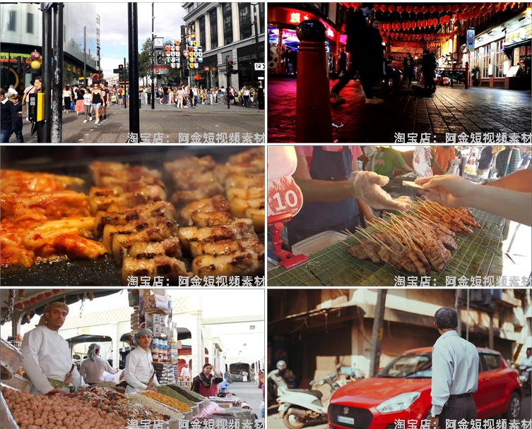 国外百姓市井生活日常人物生活街头小吃街巷人间烟火实拍视频素材