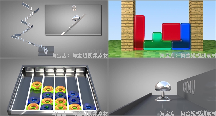 三维球体流体C4D4u小说推文素材解压减自媒体高清横屏国外短视频