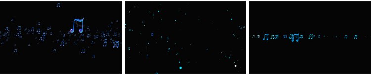 音符飞舞跳动音乐符号散开动态特效果背景mov带透明通道视频素材