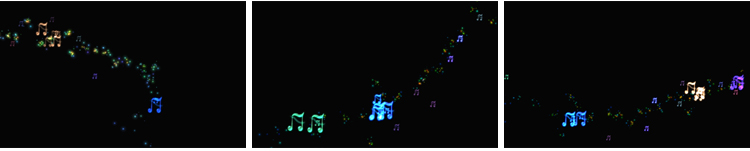 音符飞舞跳动音乐符号散开动态特效果背景mov带透明通道视频素材