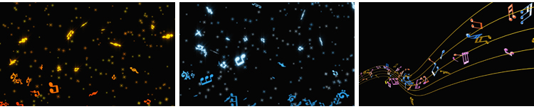 音符飞舞跳动音乐符号散开动态特效果背景mov带透明通道视频素材