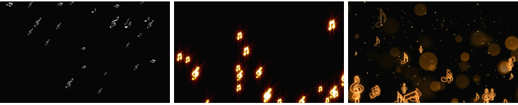 音符飞舞跳动音乐符号散开动态特效果背景mov带透明通道视频素材