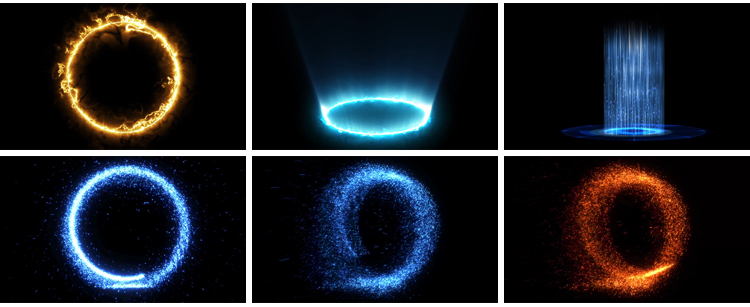 炫酷魔法能量传送门护盾光圈光线粒子特效果合成透明通道视频素材