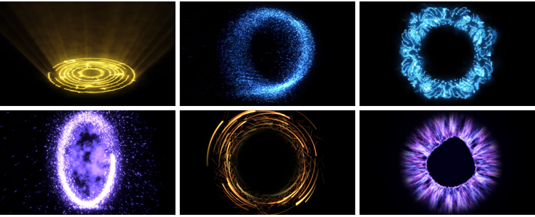 炫酷魔法能量传送门护盾光圈光线粒子特效果合成透明通道视频素材