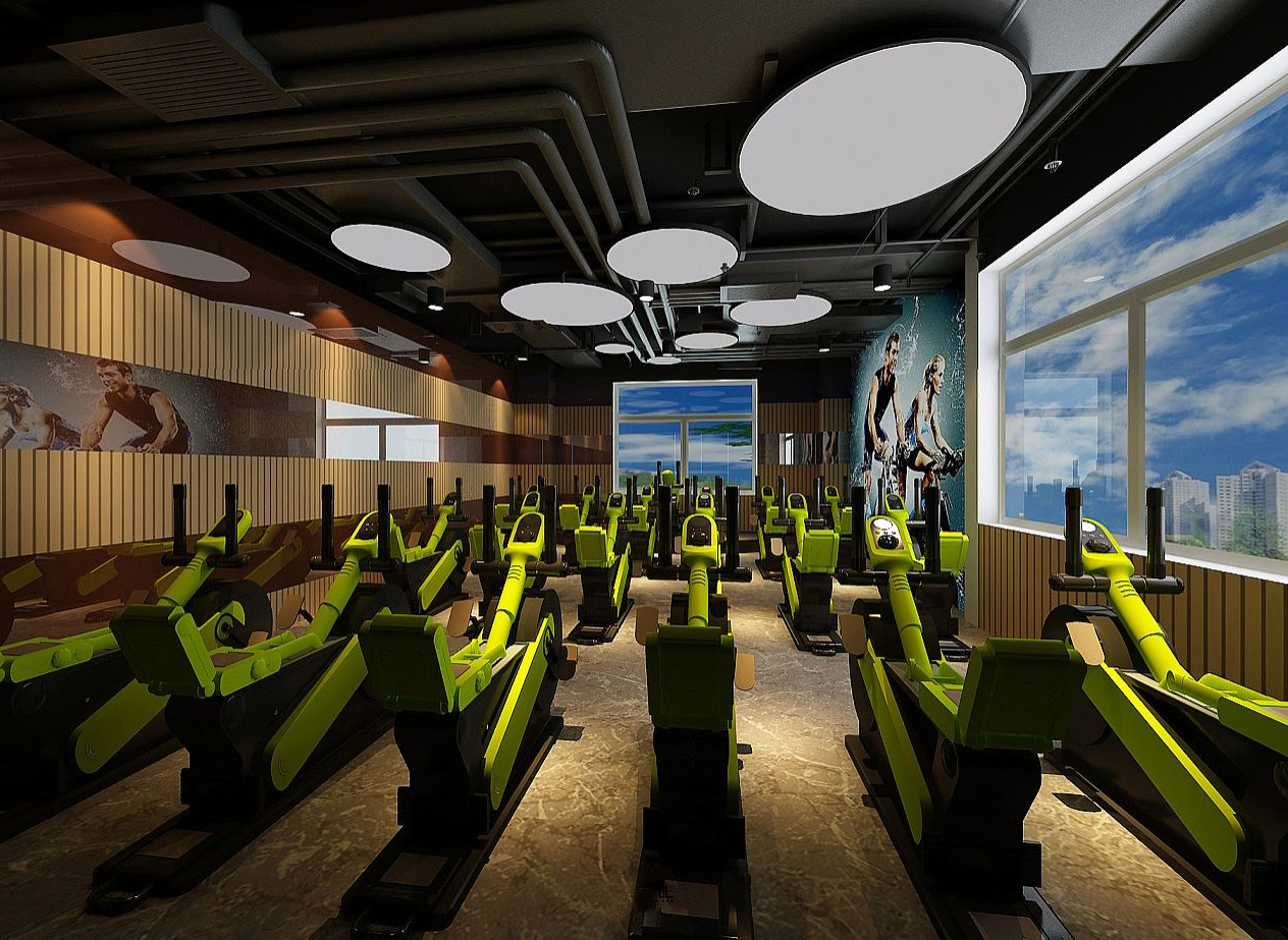 健身房运动抖音虚拟直播间绿幕直播背景素材高清背景图片短视频