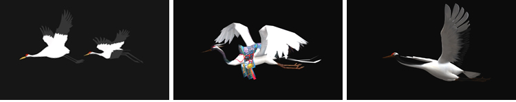 白色仙鹤飞鹤群鹤飞翔带alpha透明通道ae_pr后期合成特效视频素材