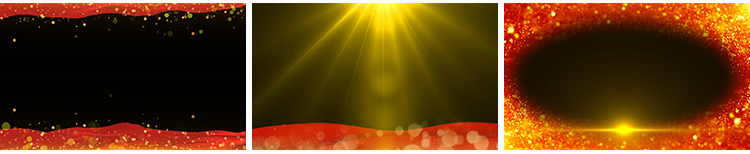 红绸金色粒子红旗飘动爱国红色边框特效合成MOV透明通道视频素材