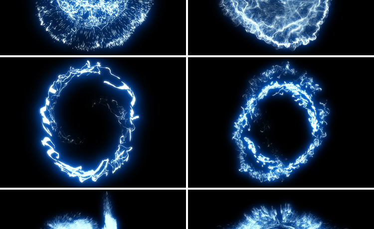 蓝色能量冲击波爆炸粒子动画pr_ae合成特效果MOV透明通道视频素材
