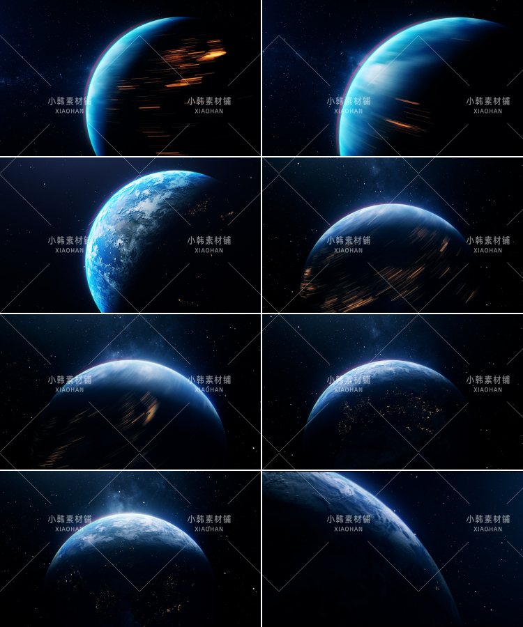 地球旋转 3D动画 科技感星球 mov后期合成特效自媒体视频素材