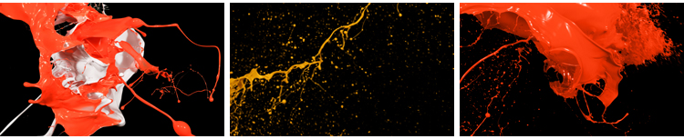 油漆颜料墨迹飞溅喷溅液体彩色泼墨液体动画合成特效MOV视频素材