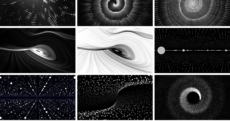 炫酷黑色粒子科技线条黑白曲线粒子抽象流动特效LED背景视频素材