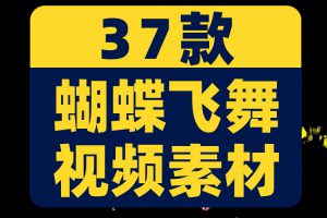 发光蝴蝶飞舞拖尾粒子特效通道绿幕动态直播间led背景视频素材