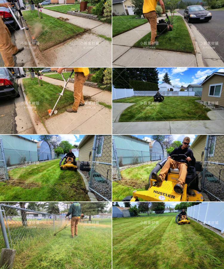 修剪草坪减压太空沙木工修剪草坪书单号文案搭配解压视频素材