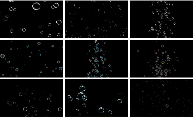 气泡泡小水泡上升水下水底冒泡特效彩色pr_ae透明底通道视频素材