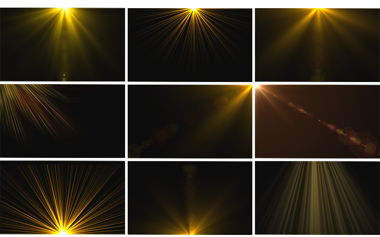 金色射光特效光晕射线光效后期合成特效pr_ae带透明通道视频素材