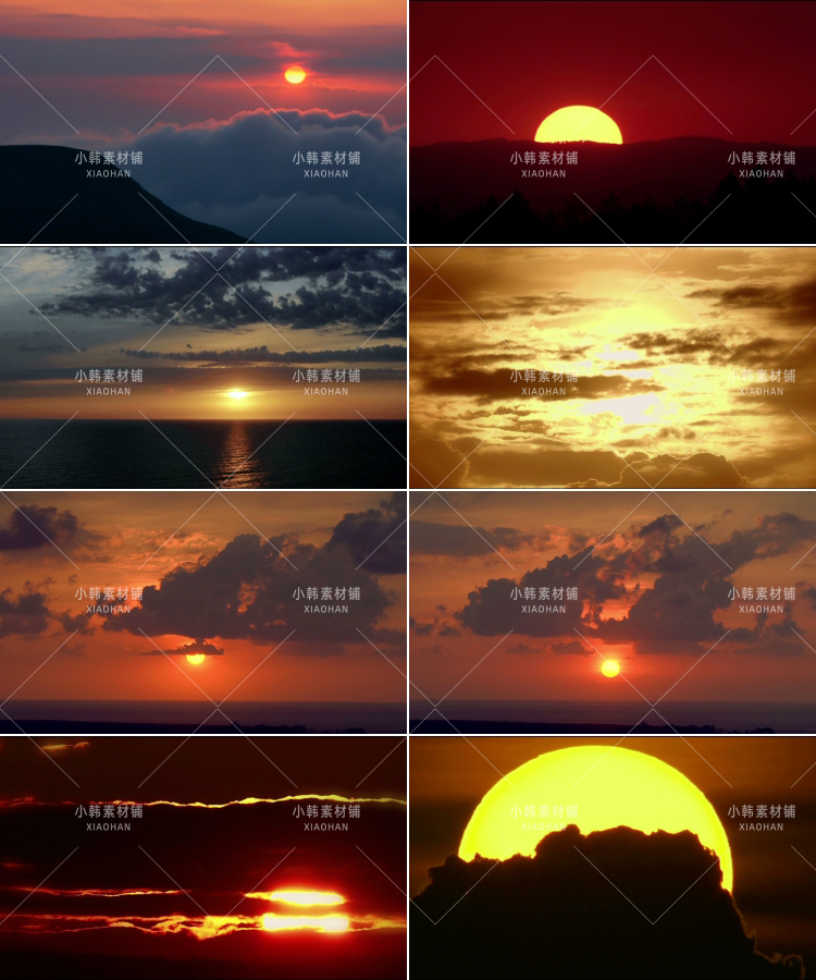 50款日出日落横版高清抖音自媒体pr剪辑背景视频素材