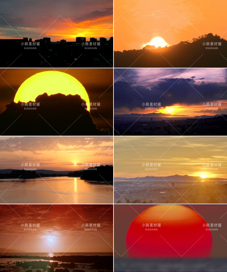 50款日出日落横版高清抖音自媒体pr剪辑背景视频素材