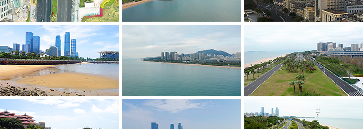 福建厦门城市建筑风光鼓浪屿旅游风景点双子塔夜景航拍短视频素材