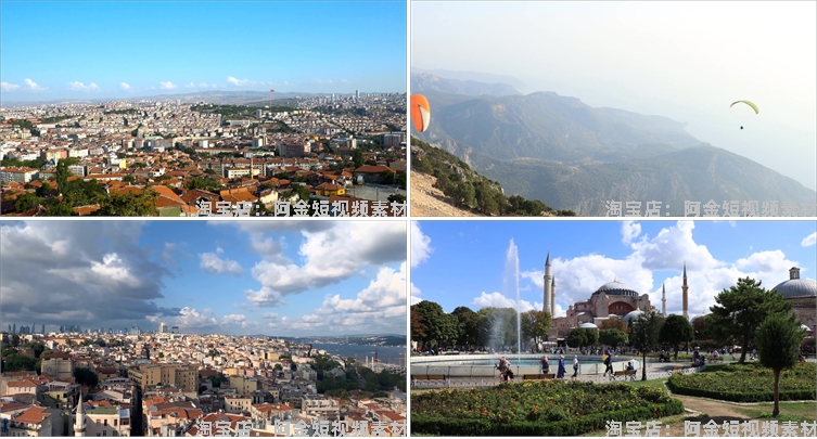 土耳其风光景点建筑国外航拍城市风景素材高清旅游自然治愈系视频