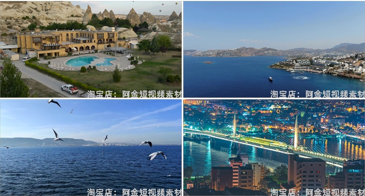 土耳其风光景点建筑国外航拍城市风景素材高清旅游自然治愈系视频