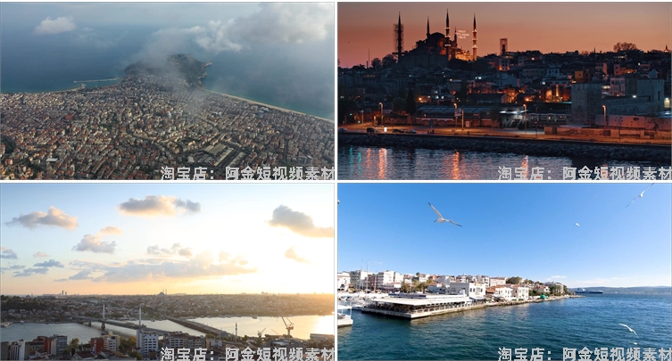 土耳其风光景点建筑国外航拍城市风景素材高清旅游自然治愈系视频