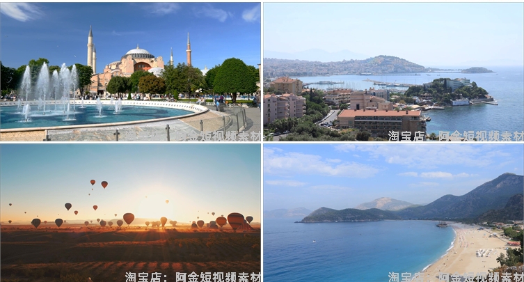土耳其风光景点建筑国外航拍城市风景素材高清旅游自然治愈系视频