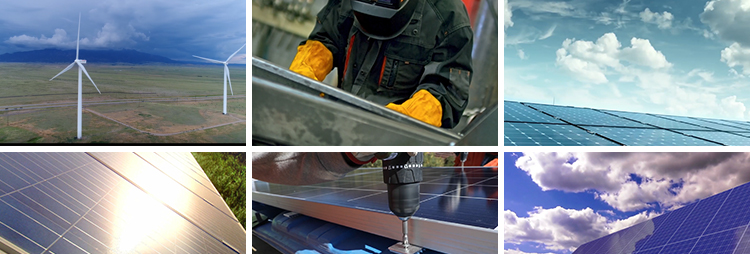 光伏太阳能供电风车太阳板风力发电环保能源绿色节能风能视频素材