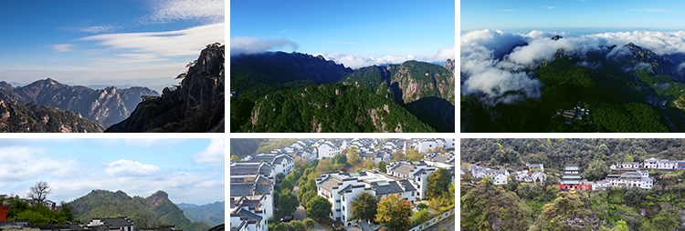 安徽黄山宏村水乡山村古镇建筑旅游景点黄山云雾延时摄影视频素材