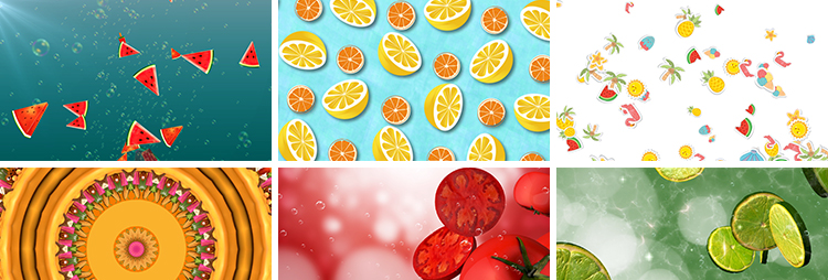 清新卡通水果蔬菜童趣幼儿园儿童舞台表演出节目LED背景视频素材