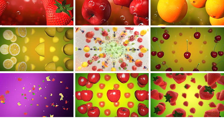 清新卡通水果蔬菜童趣幼儿园儿童舞台表演出节目LED背景视频素材