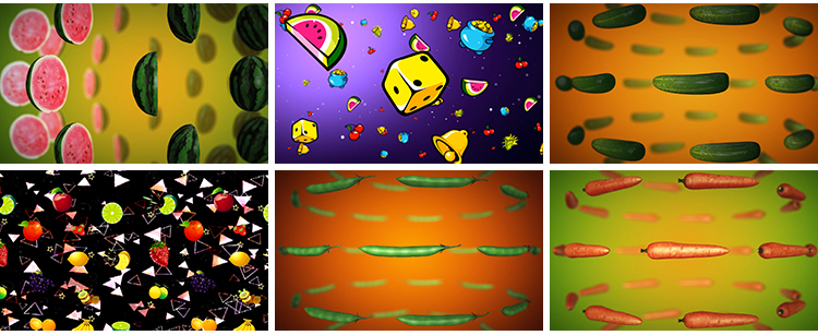 清新卡通水果蔬菜童趣幼儿园儿童舞台表演出节目LED背景视频素材