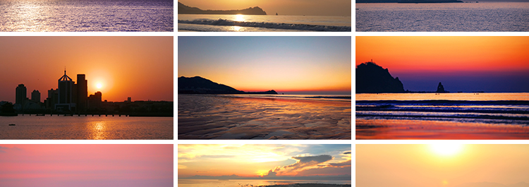 实拍海上日出日落夕阳黄昏太阳朝阳海面地平线LED背景短视频素材