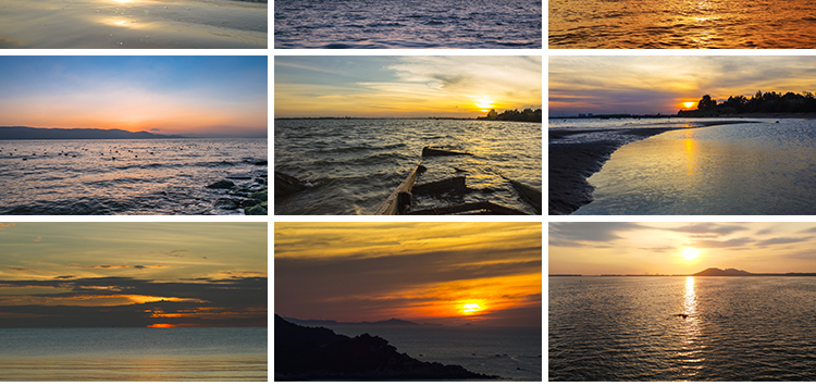 实拍海上日出日落夕阳黄昏太阳朝阳海面地平线LED背景短视频素材