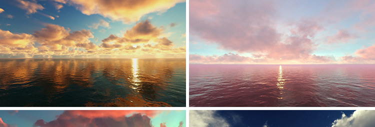 天空海面倒影湖面蓝天白云大海日出日落云彩晚霞LED背景视频素材