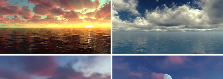 天空海面倒影湖面蓝天白云大海日出日落云彩晚霞LED背景视频素材