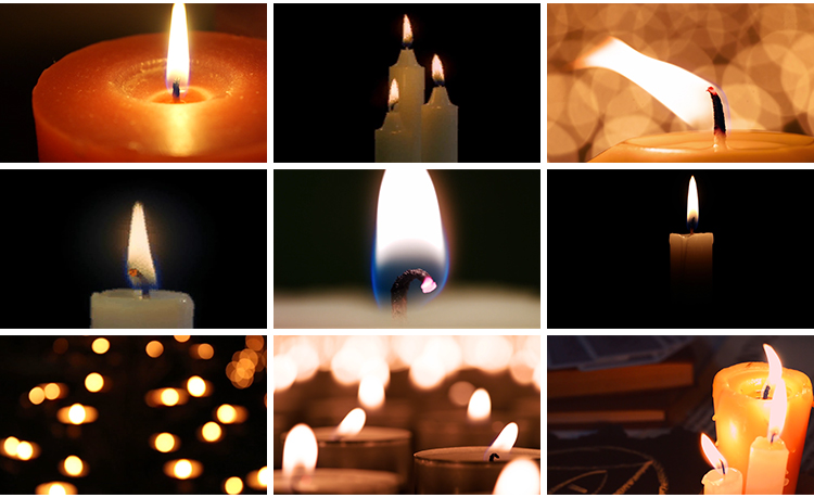 黑暗燃烧蜡烛摇曳烛火祈福祝福祝愿祈祷红烛台特写抖音短视频素材