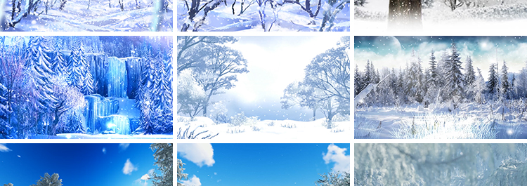 冬天雪景下雪花冰圣诞节晚会世界飘落舞台led大屏幕背景视频素材