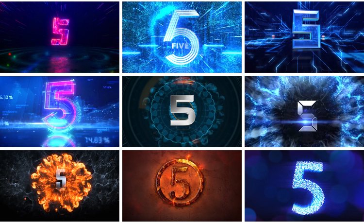 震撼倒计时五秒5启动仪式科技感晚会舞台表演出LED大屏幕视频素材