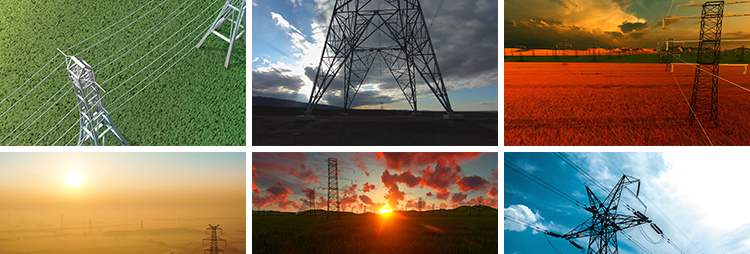 电力塔电网电线高压线变电站供电局国家电网实拍航拍延时视频素材