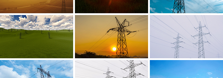 电力塔电网电线高压线变电站供电局国家电网实拍航拍延时视频素材