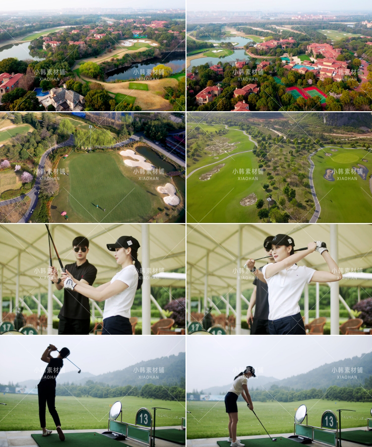 打高尔夫人物风景横版高清抖音自媒体pr剪辑背景视频素材