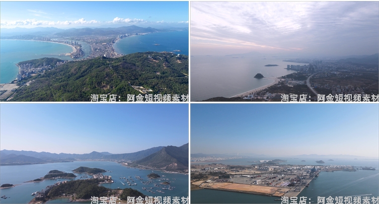 广东惠州城市建筑风光航拍大海风景素材高清旅游自然治愈系短视频